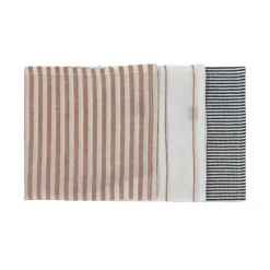 Pomax Linge De Table-ADRIATICO - set/3 serviettes - coton / lin - L 40 x W 40 cm - mix de couleurs
