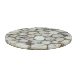 Pomax Concepts Modulaires-AGATA - dessus de table - pierre d'agate - DIA 55 x H 2 cm - blanc