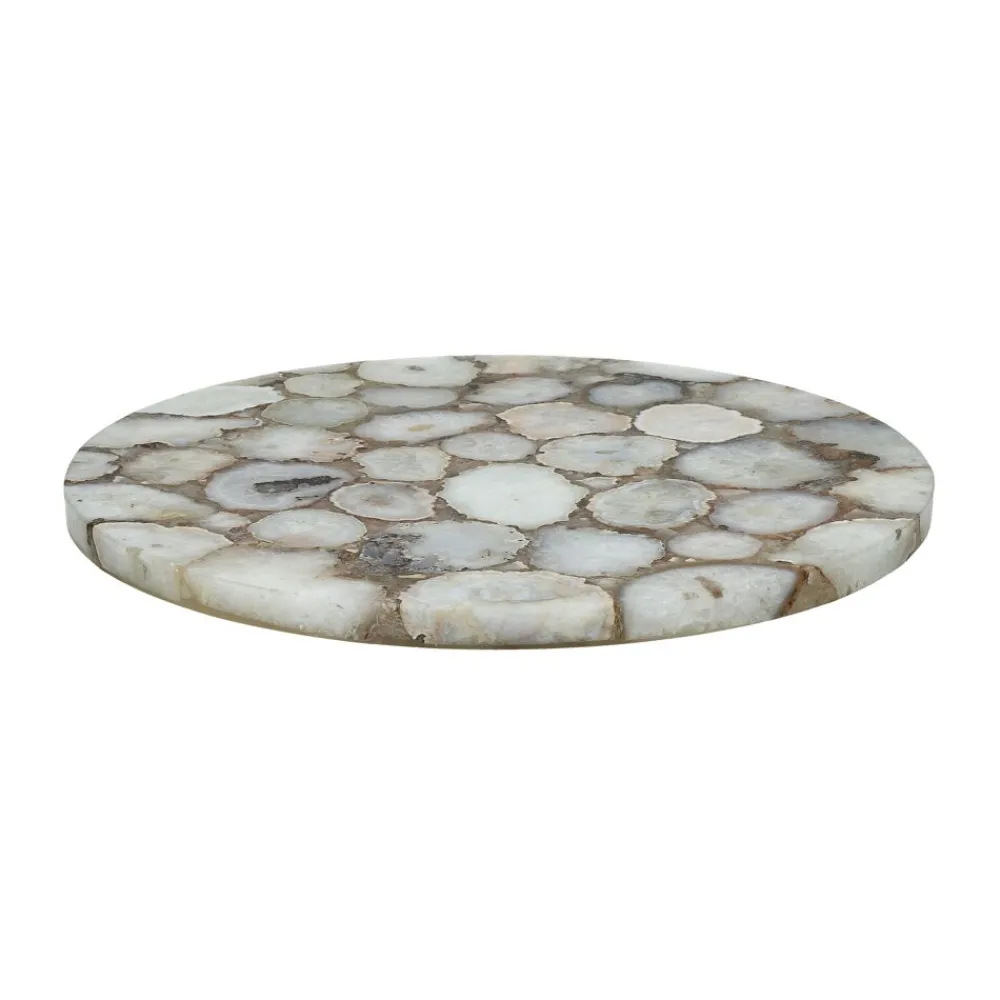 Pomax Concepts Modulaires-AGATA - dessus de table - pierre d'agate - DIA 55 x H 2 cm - blanc