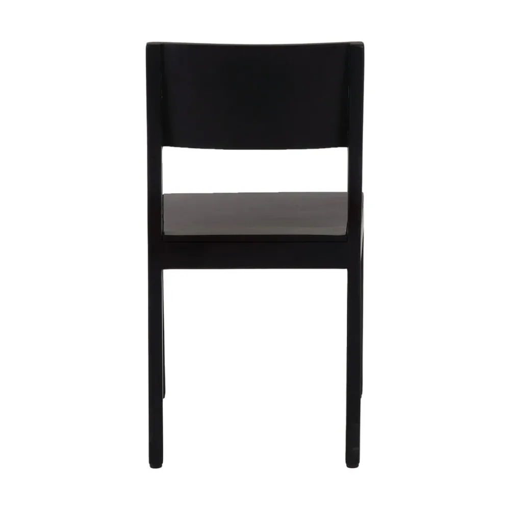 Pomax Chaises-ALBERTON - chaise - bois de mangier - L 46 x W 47 x H 86 cm - noir