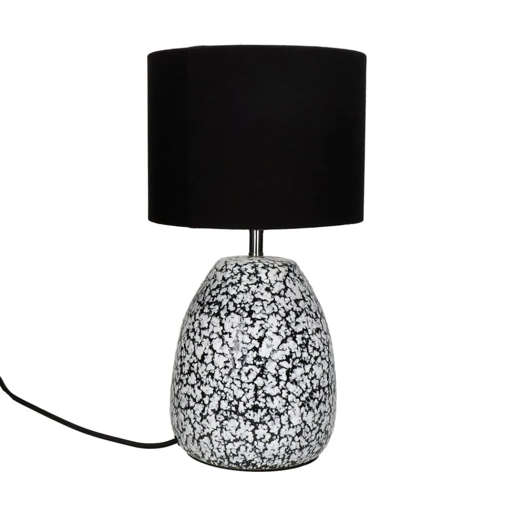 Pomax Lampes De Table-ALFRED - lampe de table - céramique / lin - DIA 24 x H 45 cm - gris