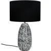 Pomax Lampes De Table-ALFRED - lampe de table - céramique / lin - DIA 33 x H 53 cm - gris