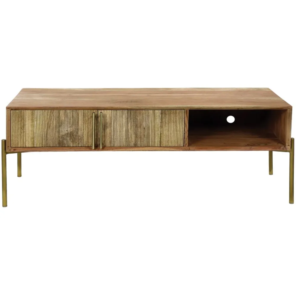 Pomax Armoires-ALFREDO - armoire - bois de mangier - L 120 x W 40 x H 46 cm - naturel