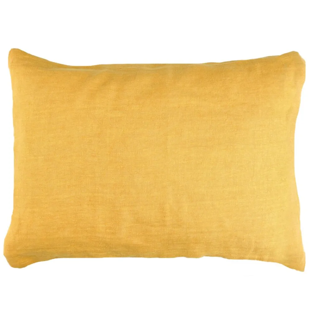 Pomax Coussins-ALPHA BASICS - coussin - lin - L 70 x W 50 cm - moutarde