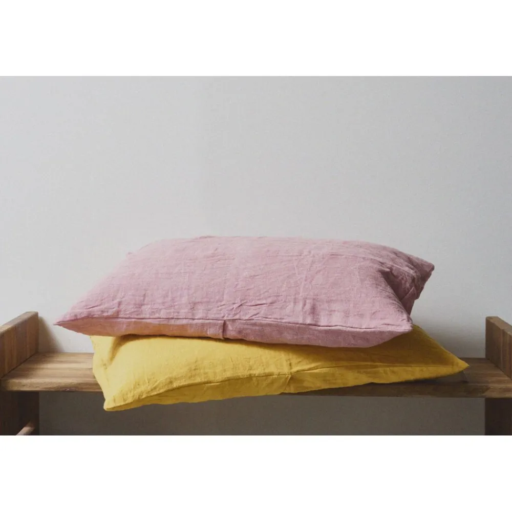 Pomax Coussins-ALPHA BASICS - coussin - lin - L 70 x W 50 cm - moutarde