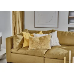 Pomax Coussins-ALPHA BASICS - coussin - lin - L 70 x W 50 cm - moutarde