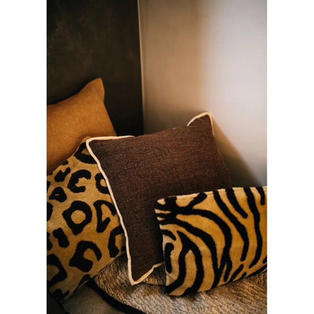 Pomax Coussins-ALPHA BASICS - coussin - lin - L 70 x W 50 cm - ocre