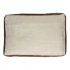 Pomax Coussins-ALPHA BORDERS - coussin - lin / velours - L 60 x W 40 cm - ivoire