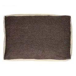 Pomax Coussins-ALPHA BORDERS - coussin - lin / velours - L 60 x W 40 cm - brun