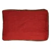 Pomax Coussins-ALPHA BORDERS - coussin - lin / velours - L 60 x W 40 cm - coquelicot
