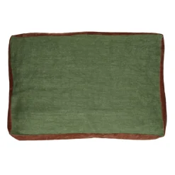 Pomax Coussins-ALPHA BORDERS - coussin - lin / velours - L 60 x W 40 cm - vert
