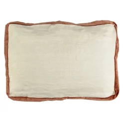 Pomax Coussins-ALPHA BORDERS - coussin - lin / velours - L 60 x W 40 cm - cannelle