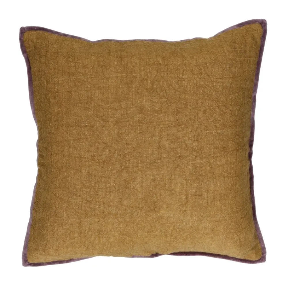 Pomax Coussins-ALPHA OPPOSITES - coussin - lin / coton - L 45 x W 45 cm - camel