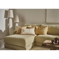 Pomax Coussins-ALPHA OPPOSITES - coussin - lin / coton - L 45 x W 45 cm - ocre