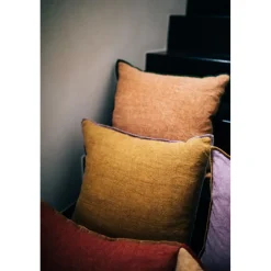 Pomax Coussins-ALPHA OPPOSITES - coussin - lin / coton - L 45 x W 45 cm - camel
