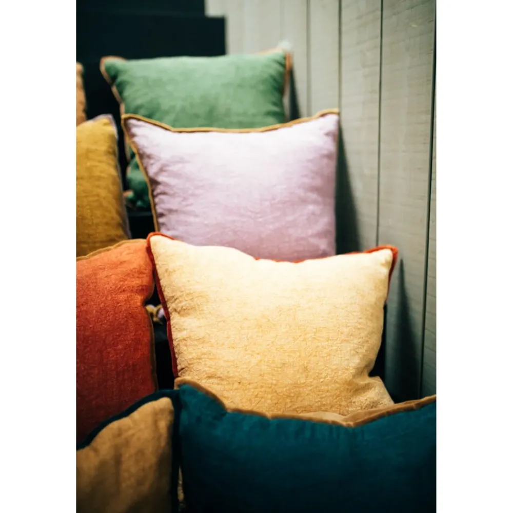 Pomax Coussins-ALPHA OPPOSITES - coussin - lin / coton - L 45 x W 45 cm - vert