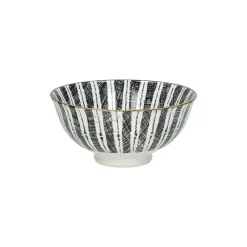 Pomax Vaisselle-ALTO - bol à céréales - porcelaine - DIA 12 x H 6 cm - noir/blanc