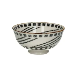 Pomax Vaisselle-ALTO - bol à céréales - porcelaine - DIA 12 x H 6 cm - noir/blanc