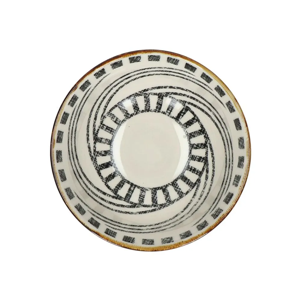 Pomax Vaisselle-ALTO - bol à céréales - porcelaine - DIA 12 x H 6 cm - noir/blanc