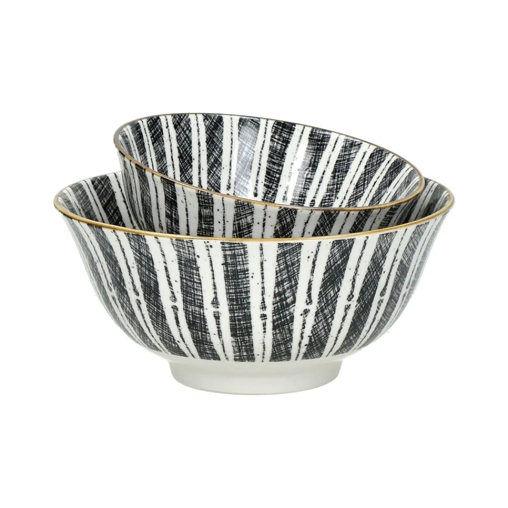 Pomax Vaisselle-ALTO - bol à céréales - porcelaine - DIA 12 x H 6 cm - noir/blanc