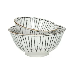 Pomax Vaisselle-ALTO - bol à céréales - porcelaine - DIA 12 x H 6 cm - noir/blanc