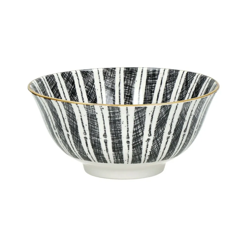 Pomax Vaisselle-ALTO - bol à soupe - porcelaine - DIA 15,5 x H 7 cm - noir/blanc