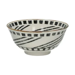 Pomax Vaisselle-ALTO - bol à soupe - porcelaine - DIA 15 x H 7 cm - noir/blanc