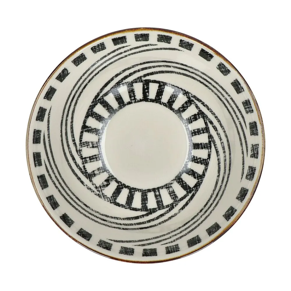 Pomax Vaisselle-ALTO - bol à soupe - porcelaine - DIA 15 x H 7 cm - noir/blanc