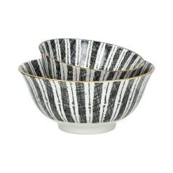 Pomax Vaisselle-ALTO - bol à soupe - porcelaine - DIA 15,5 x H 7 cm - noir/blanc
