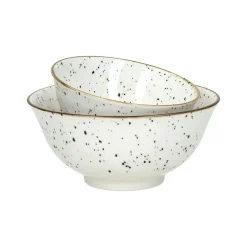 Pomax Vaisselle-ALTO - bol à soupe - porcelaine - DIA 15,5 x H 7 cm - noir/blanc
