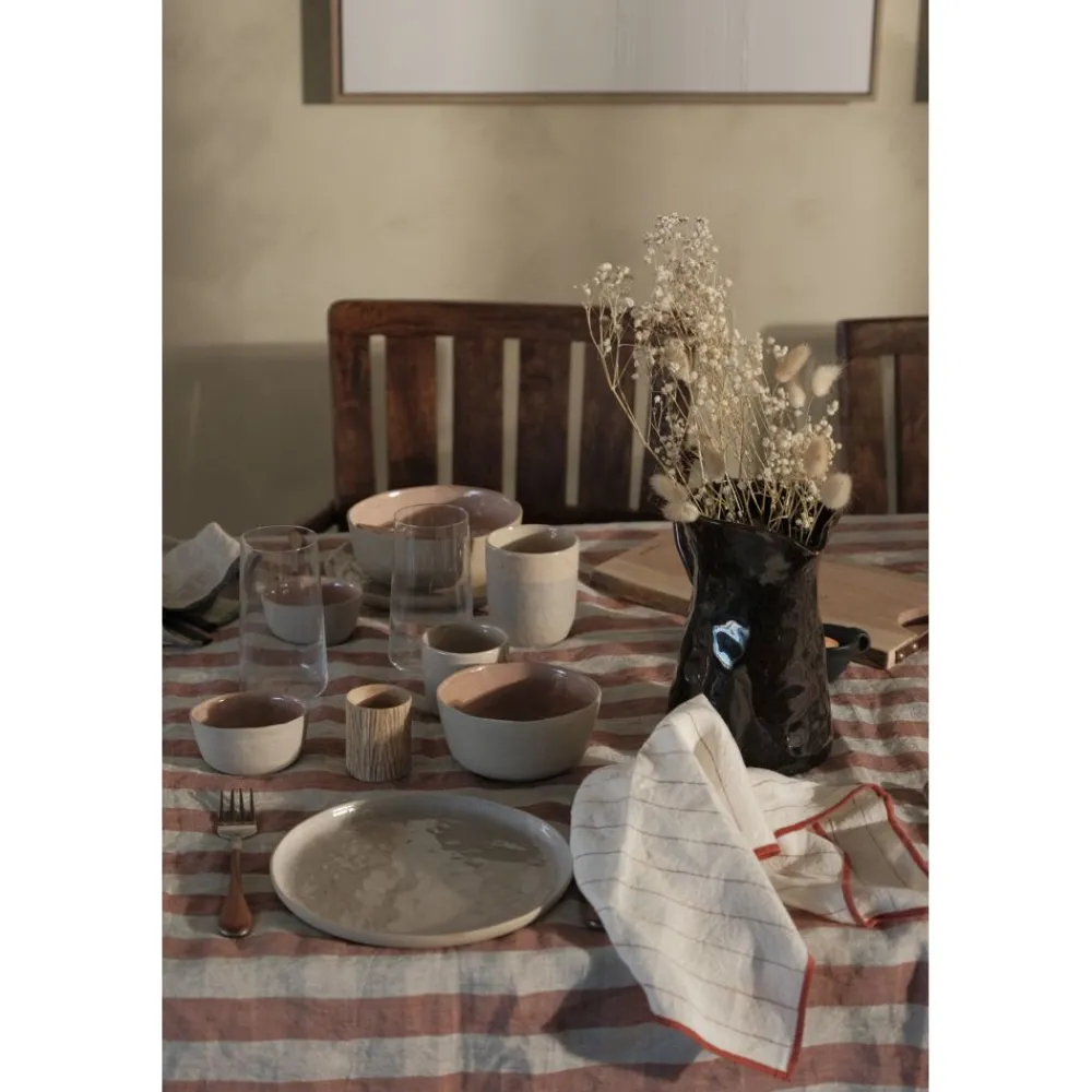 Pomax Linge De Table-AMALIA - nappe de table - lin - L 350 x W 170 cm - rouge