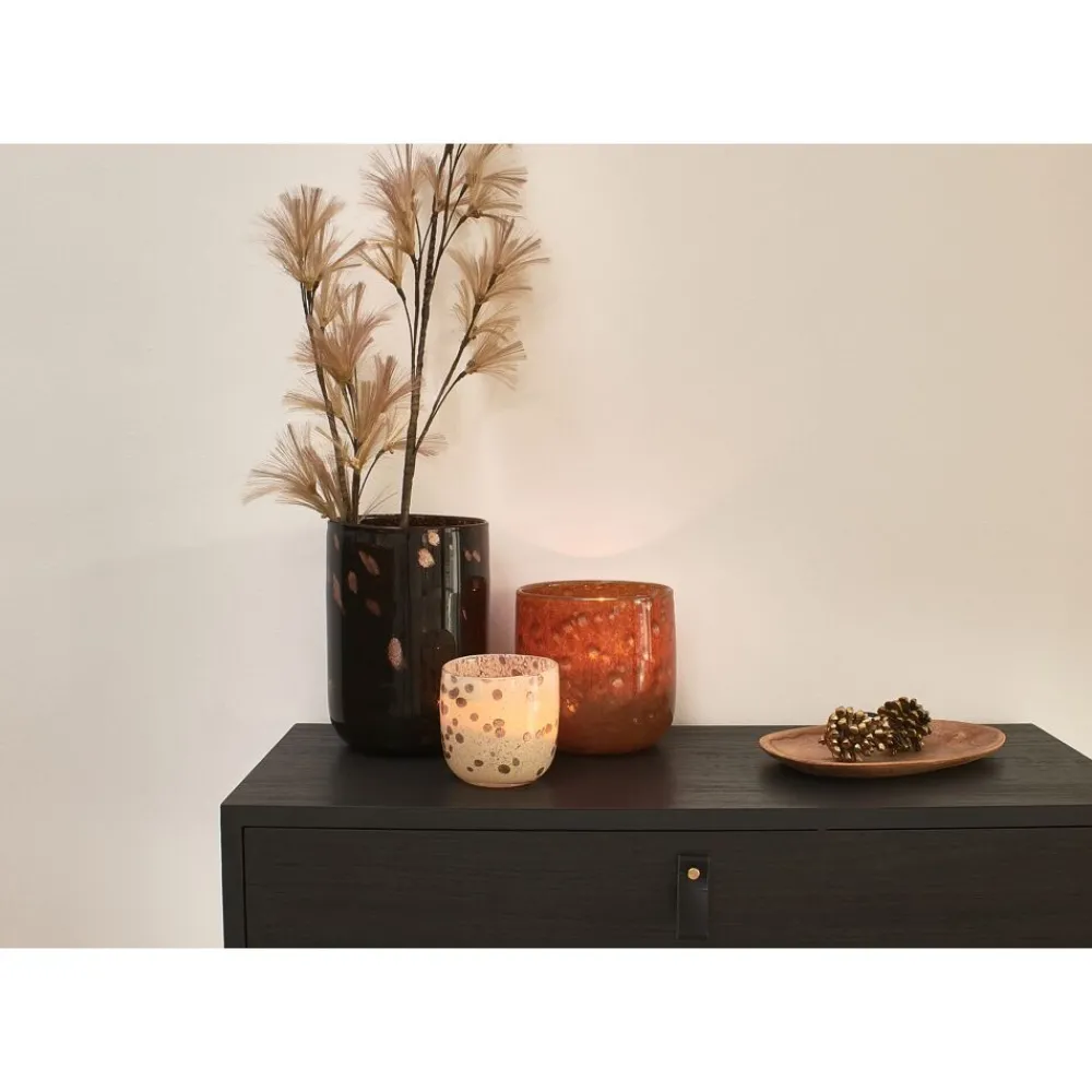 Pomax Photophores / T-lights-AMBER - photophore - verre - DIA 16 x H 23 cm - brun