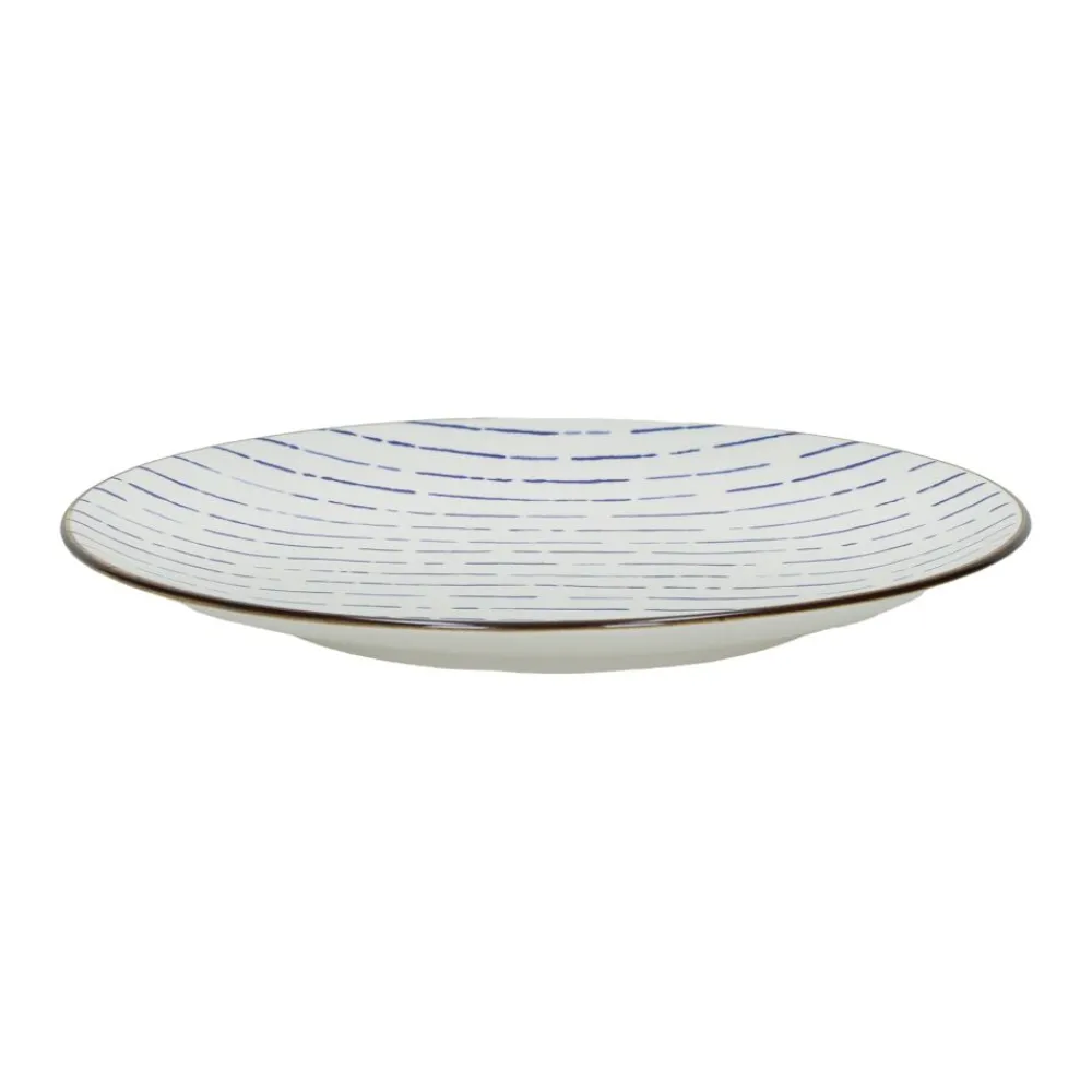 Pomax Vaisselle-ANAFI - assiette à dessert - porcelaine - DIA 22 cm - bleu