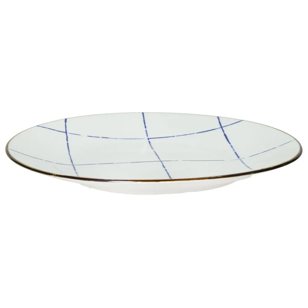 Pomax Vaisselle-ANAFI - assiette plate - porcelaine - DIA 26,5 cm - bleu