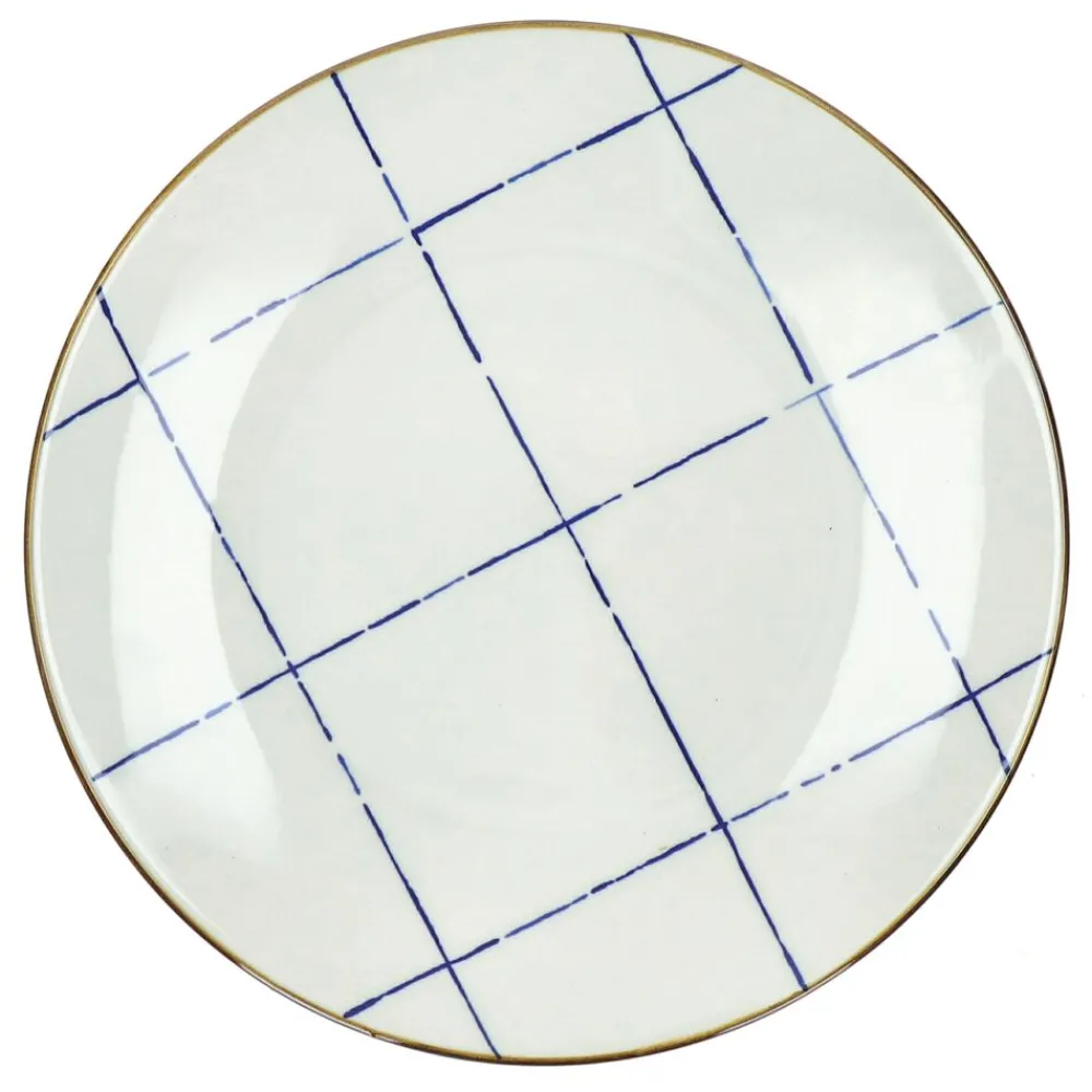 Pomax Vaisselle-ANAFI - assiette plate - porcelaine - DIA 26,5 cm - bleu