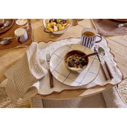 Pomax Vaisselle-ANAFI - assiette plate - porcelaine - DIA 26,5 cm - bleu