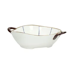 Pomax Vaisselle-ANAFI - plat à four/bol - porcelaine - L 24,5 x W 18,5 x H 6 cm - bleu