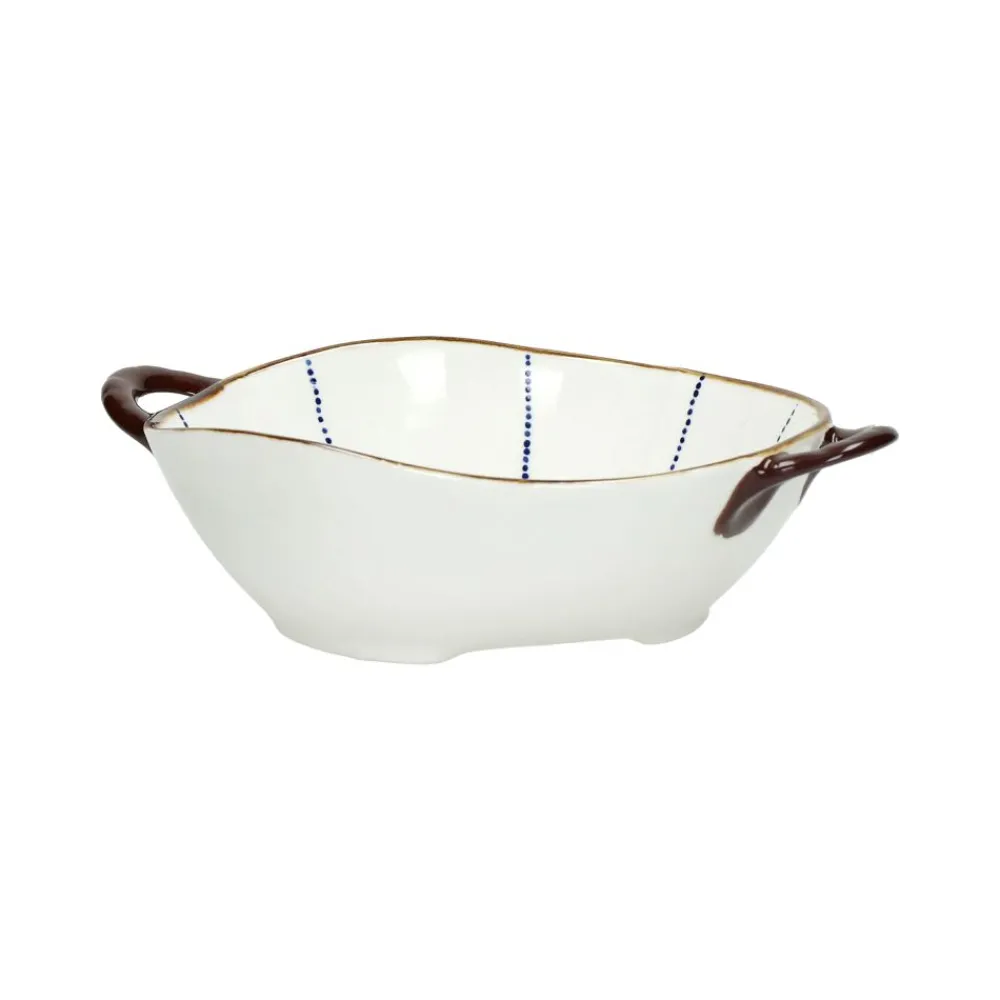 Pomax Vaisselle-ANAFI - plat à four/bol - porcelaine - L 24,5 x W 18,5 x H 6 cm - bleu