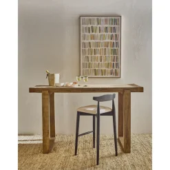 Pomax Tables-ANDALUCIA - table bar - bois récupéré - L 180 x W 70 x H 105 cm - naturel