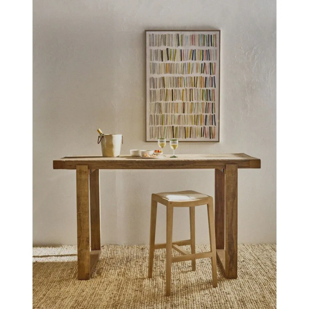 Pomax Tables-ANDALUCIA - table bar - bois récupéré - L 180 x W 70 x H 105 cm - naturel