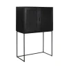 Pomax Armoires-ANGELA - armoire - bois de mangier / métal - L 80 x W 40 x H 125 cm - noir