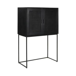 Pomax Armoires-ANGELA - armoire - bois de mangier / métal - L 80 x W 40 x H 125 cm - noir