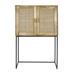 Pomax Armoires-ANGELA - armoire - bois de mangier / métal - L 80 x W 40 x H 125 cm - naturel