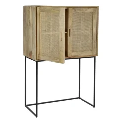 Pomax Armoires-ANGELA - armoire - bois de mangier / métal - L 80 x W 40 x H 125 cm - naturel