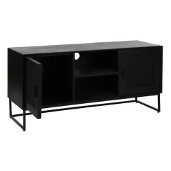 Pomax Armoires-ANGELA - armoire - bois de mangier / métal - L 120 x W 40 x H 57 cm - noir