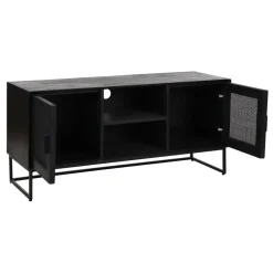 Pomax Armoires-ANGELA - armoire - bois de mangier / métal - L 120 x W 40 x H 57 cm - noir