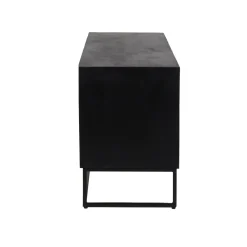 Pomax Armoires-ANGELA - armoire - bois de mangier / métal - L 120 x W 40 x H 57 cm - noir