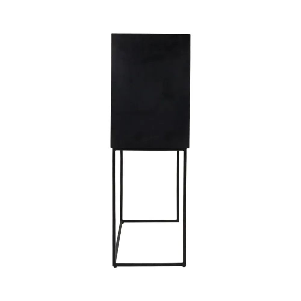 Pomax Armoires-ANGELA - armoire - bois de mangier / métal - L 80 x W 40 x H 125 cm - noir