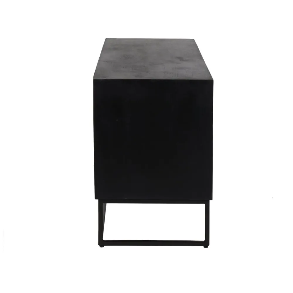 Pomax Armoires-ANGELA - armoire - bois de mangier / métal - L 120 x W 40 x H 57 cm - noir