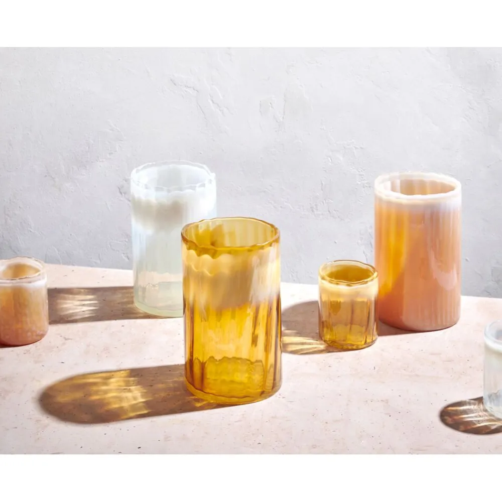 Pomax Photophores / T-lights-AO - photophore - verre - DIA 12 x H 19 cm - rose